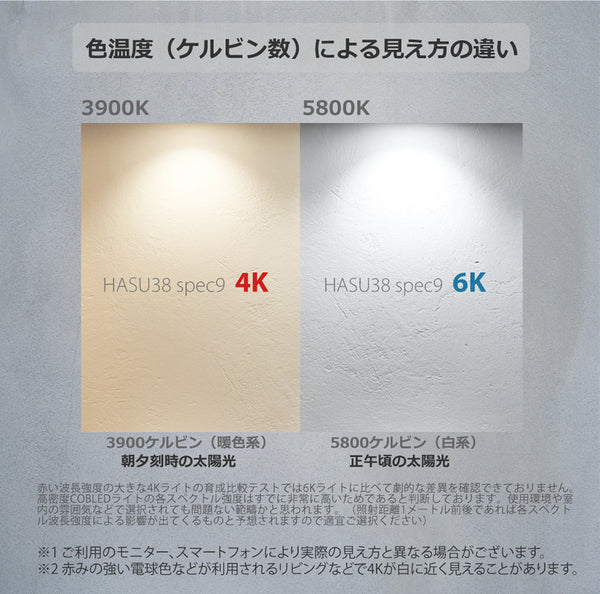 HaruDesign 植物育成LEDライト HASU38 spec9 4K 暖色系 スワールボディ McウェーブLED (Mc WAVE LED)