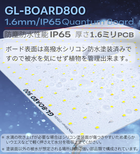HaruDesign (2台セット) 植物育成ライト GL-BOARD800 育成用高効率SMD2835LED搭載 size30x30cm 固定60W スイッチ付き調光機能無し 防水性能IP65