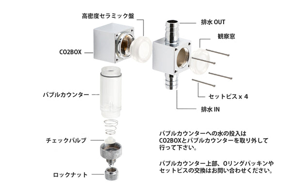 HaruDesign CO2ソリューション ホースサイズ (12/16)用CO2拡散器