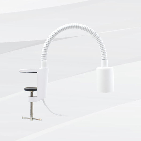 HaruDesign クランプ式フレキシブルアーム (BTW-9)/サイズE26口金用/スイッチ付き/多方向旋回/重量ライト対応/ライト別売り/電源コード長1.8M マットホワイト