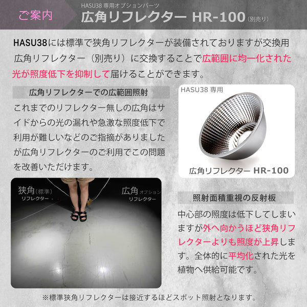 HaruDesign 植物育成ライト HASU38 4K 暖色系 ブラックボディ McウェーブLED搭載 フルスペクトル フリッカーフリー 耐熱apec(C)レンズ2026年更新 【製品3年保証】